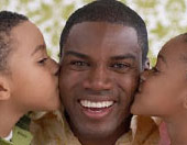 father with loving children